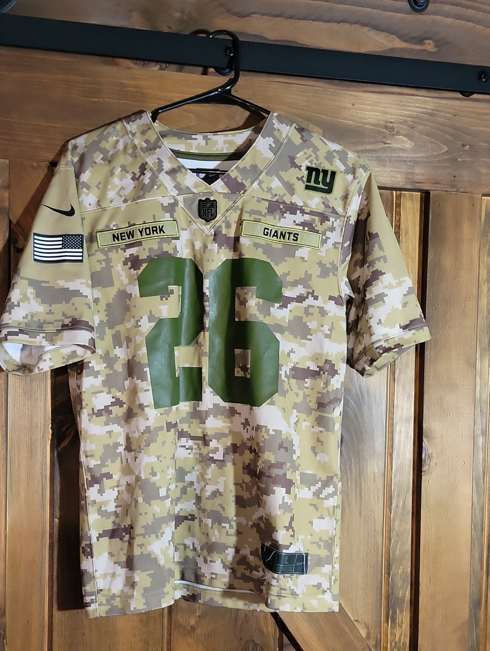 Official NFL Saquon Barkley Limited Edition NY Giants Kids Camo Football Jersey
